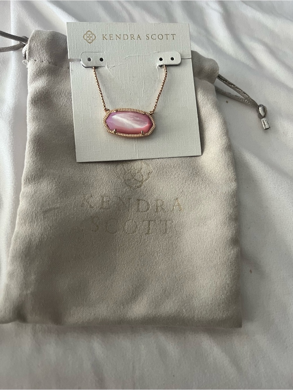 Kendra Scott rose gold/pink adjustable necklace like new